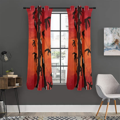 Bamboo at Sunset Short Curtains | Home Decor