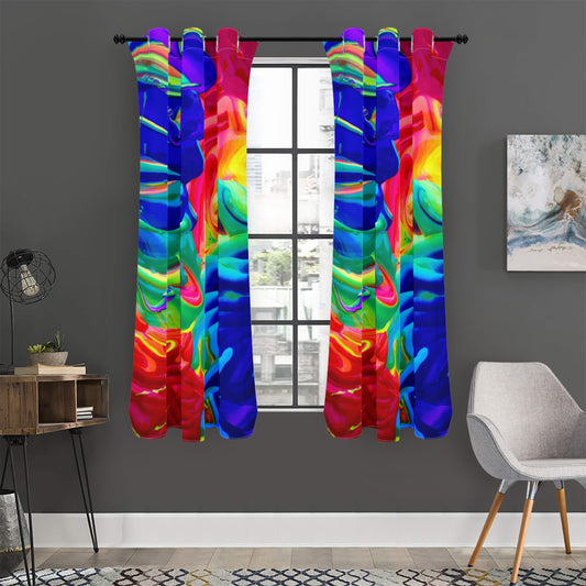 LGBTQ Rainbow Confusion Short Curtains | Home Decor