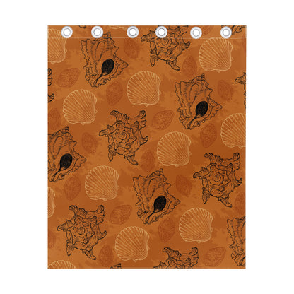 SeaShell Ocean in Orange Short Curtains | Home Decor