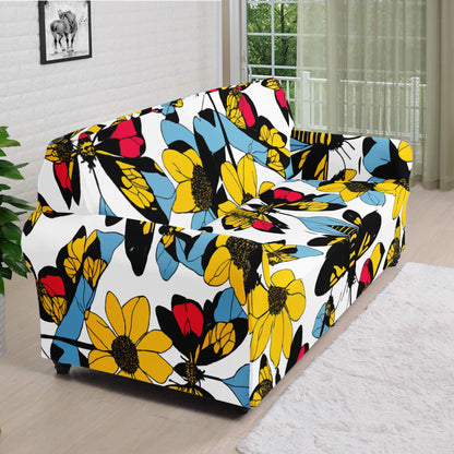 Bees and Sunflowers Sofa Protector Cover L Size