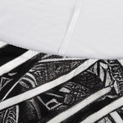 Black and White Polynesian Sofa Protector Cover L Size