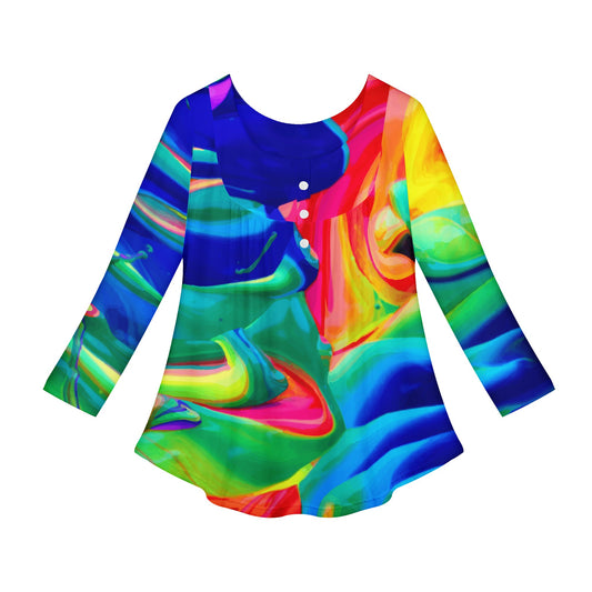 Rainbow Confusion Women Long Sleeve Shirt