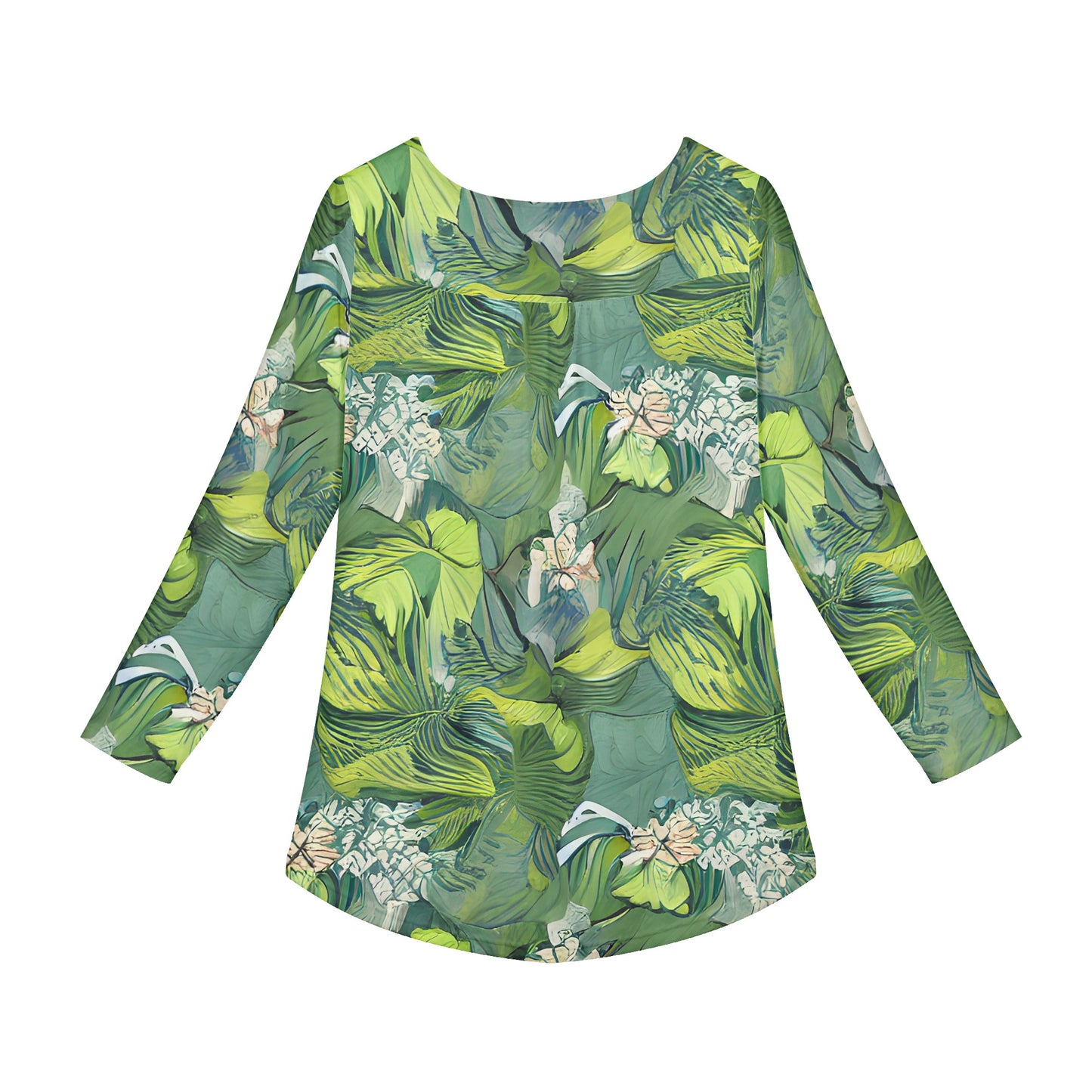 American Lotus Women Long Sleeve Shirt - Luxtrini, LLC