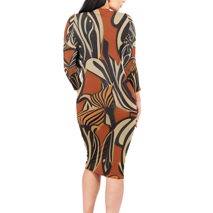 Elegant African Ethnic Bodycon Midi Sheath Dress - Sizes S to 4XL