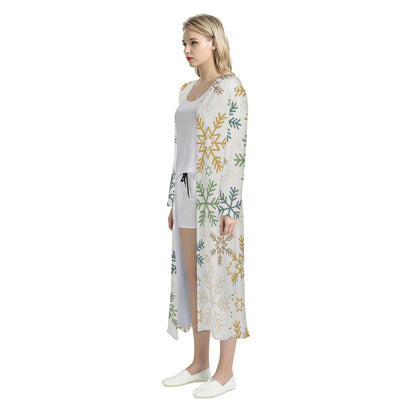 Snowflake Women's Casual Long Open Front Cardigan Women