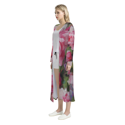 Roses Women's Casual Long Open Front Cardigan