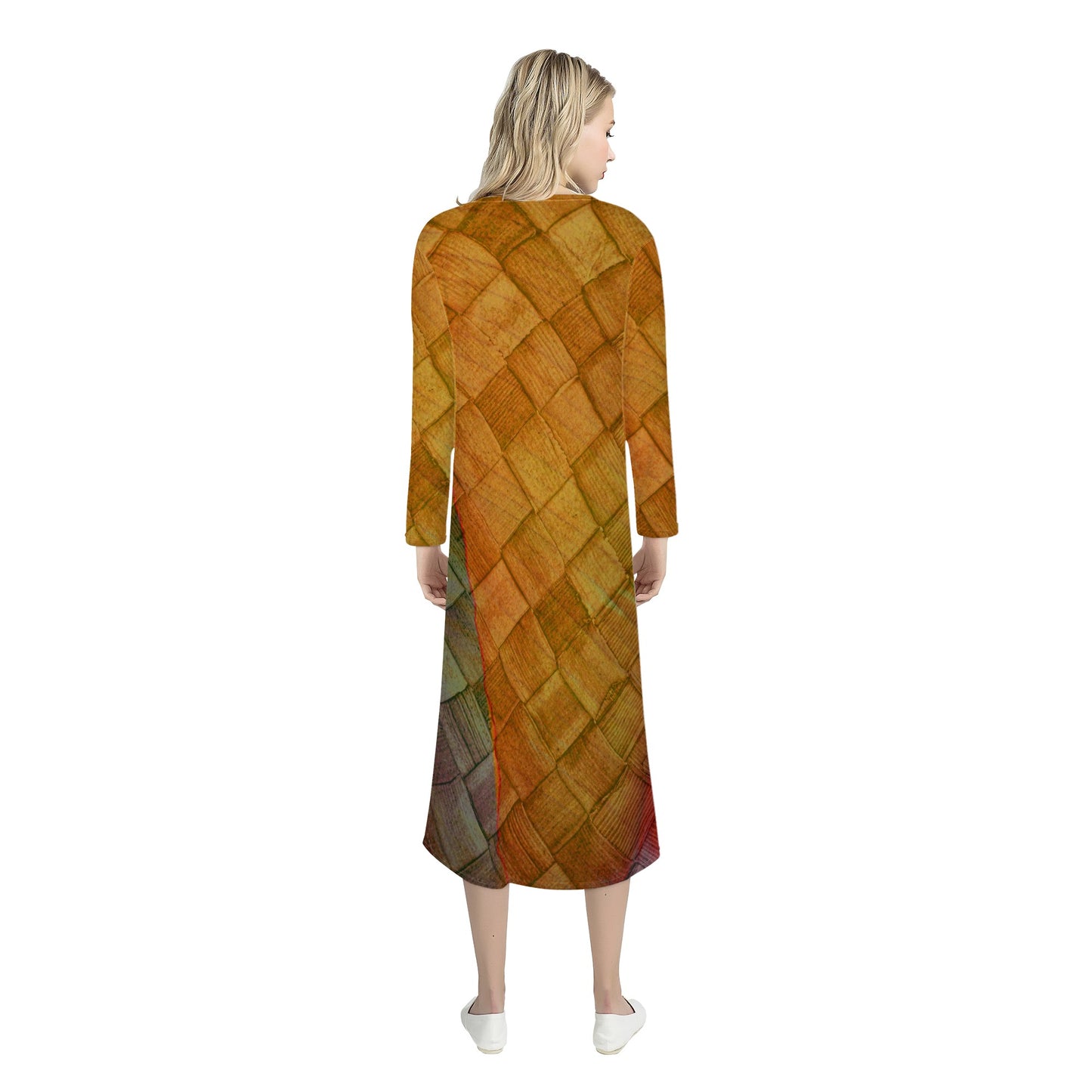 Lauhala Weave Women's Casual Long Open Front Cardigan