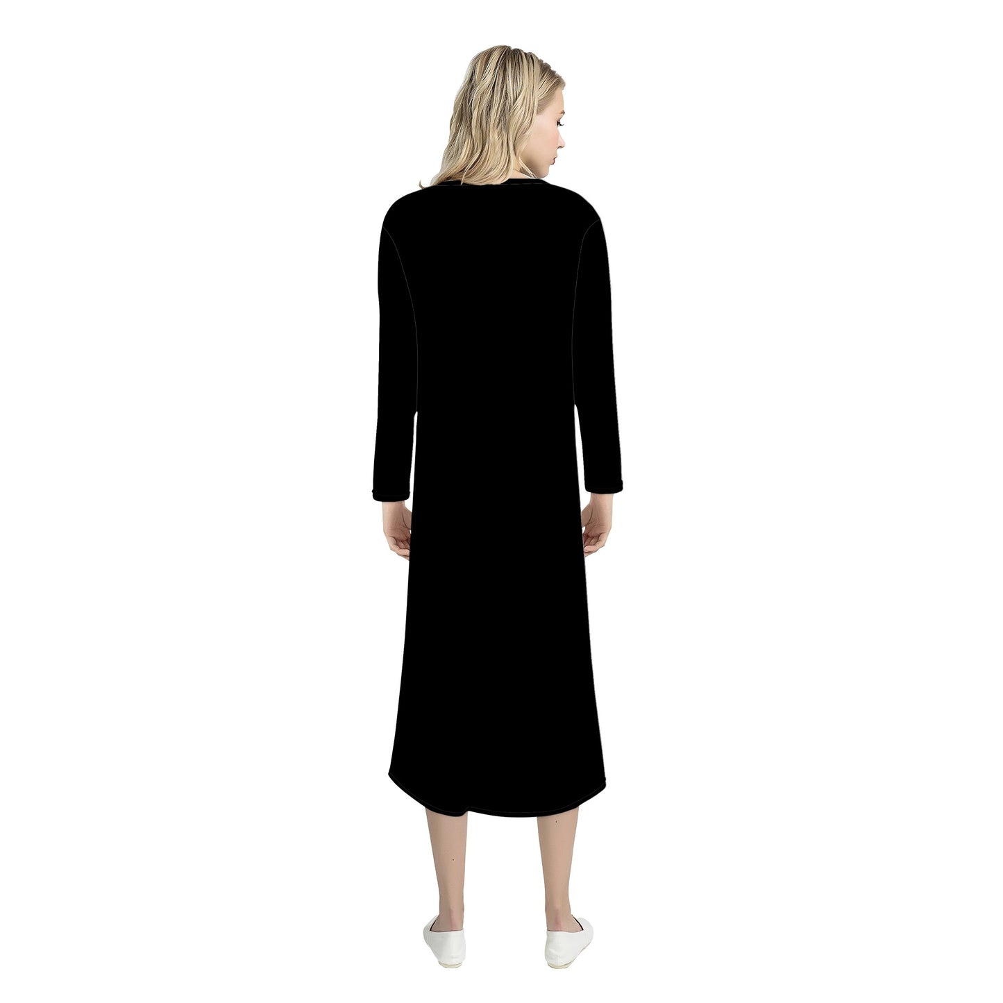 Black - Women's Casual Long Open Front Cardigan