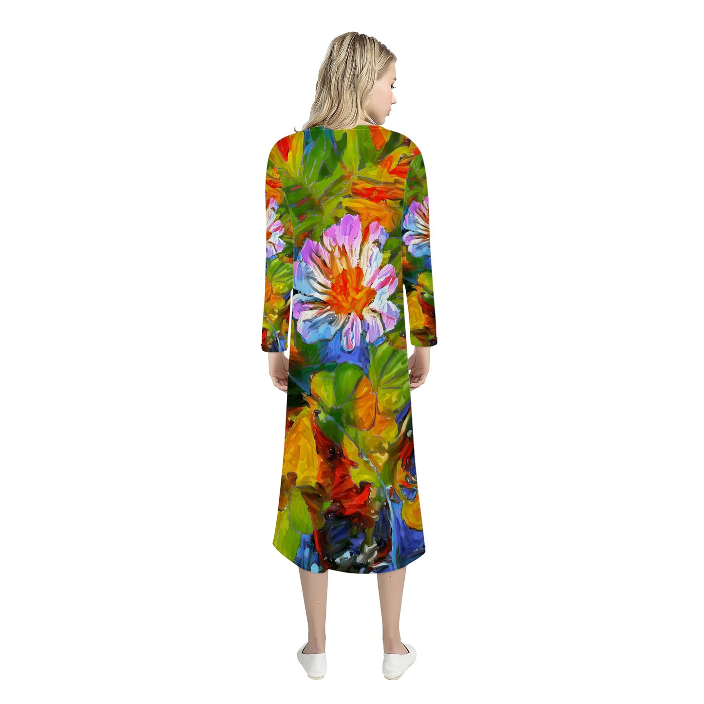 Petunia Flower Women's Casual Long Open Front Cardigan