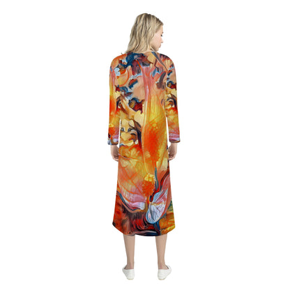 Golden Peace Lily Women's Casual Long Open Front Cardigan