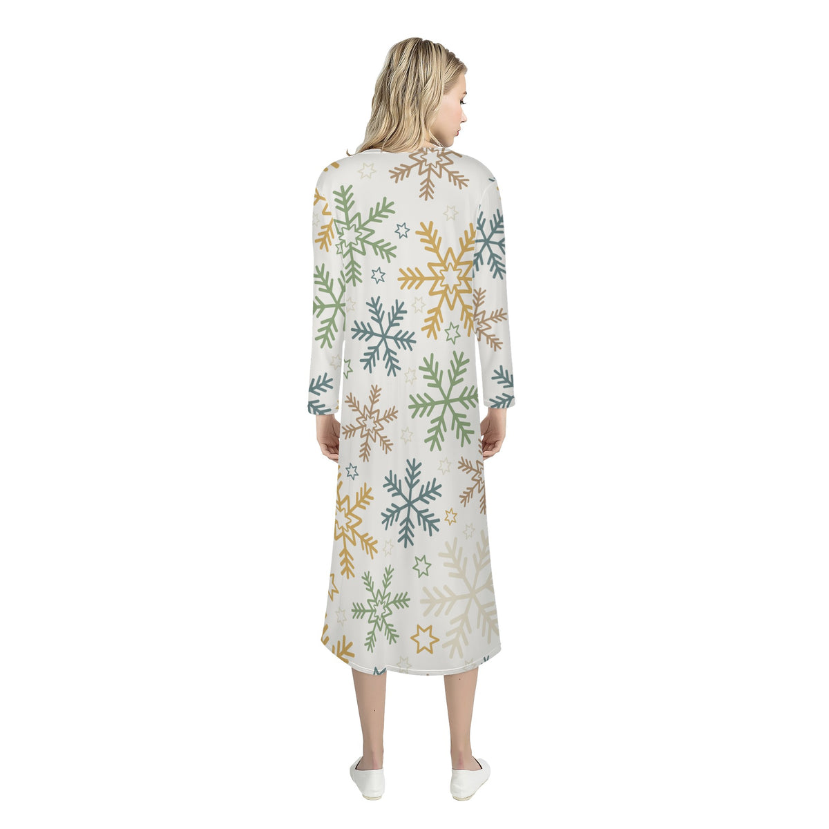 Snowflake Women's Casual Long Open Front Cardigan