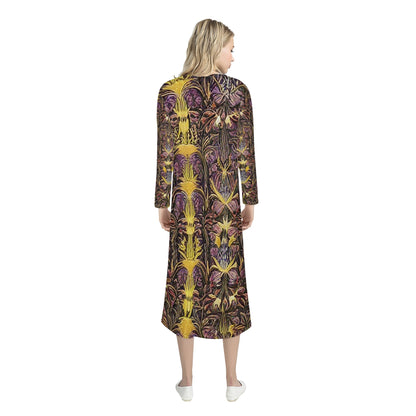 Hawaiian Golden Puakenikeni Women's Casual Long Open Front Cardigan