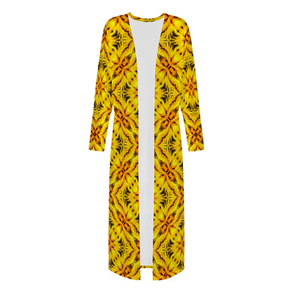 Yellow Toghu: Cameroon Women's Casual Long Open Front Cardigan