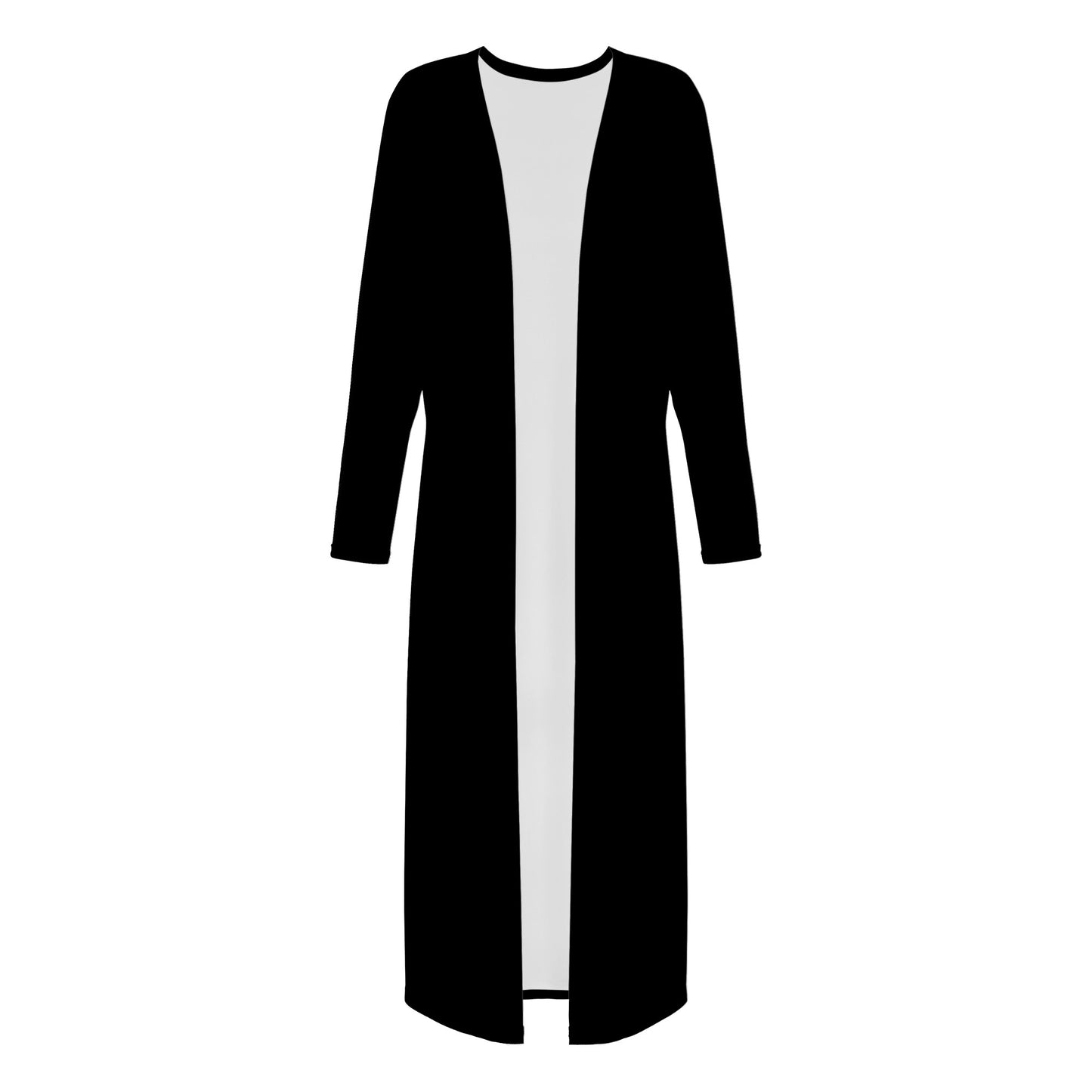 Black - Women's Casual Long Open Front Cardigan