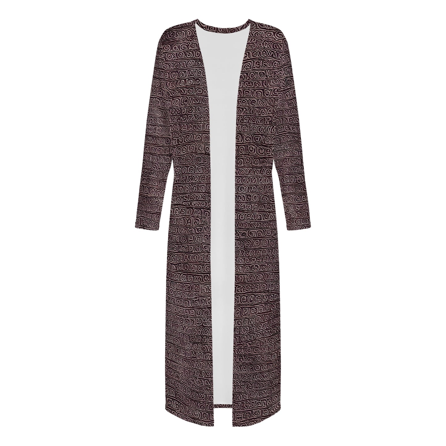 African | Ethnic | Mudcloth | Women's Casual Long Open Front Cardigan