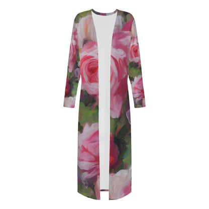 Roses Women's Casual Long Open Front Cardigan