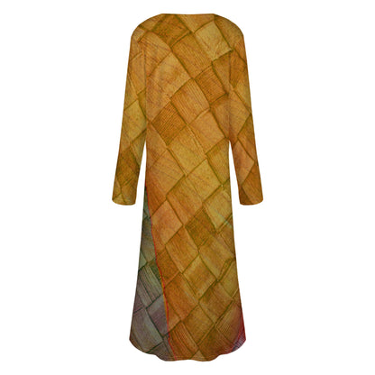 Lauhala Weave Women's Casual Long Open Front Cardigan