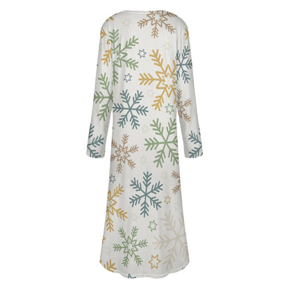 Snowflake Women's Casual Long Open Front Cardigan
