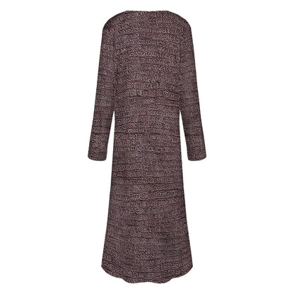 African | Ethnic | Mudcloth | Women's Casual Long Open Front Cardigan