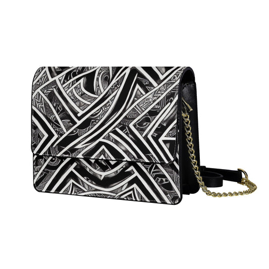 Black and White Polynesian Cross body handbag