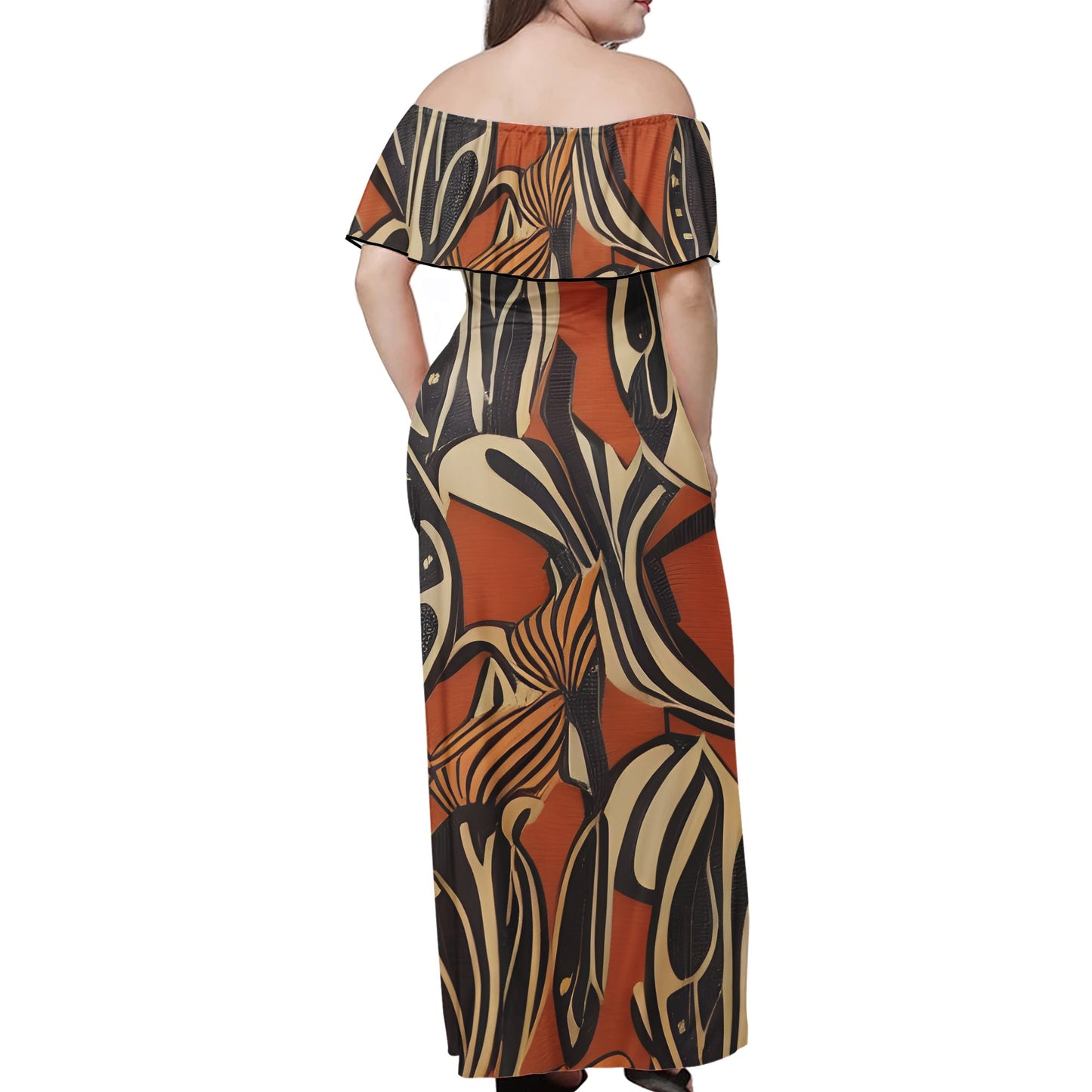 African Ethnic Women Off shoulder Dress
