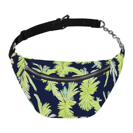 Palm Fronds - Lime Green and Black Fashion - Fanny bag