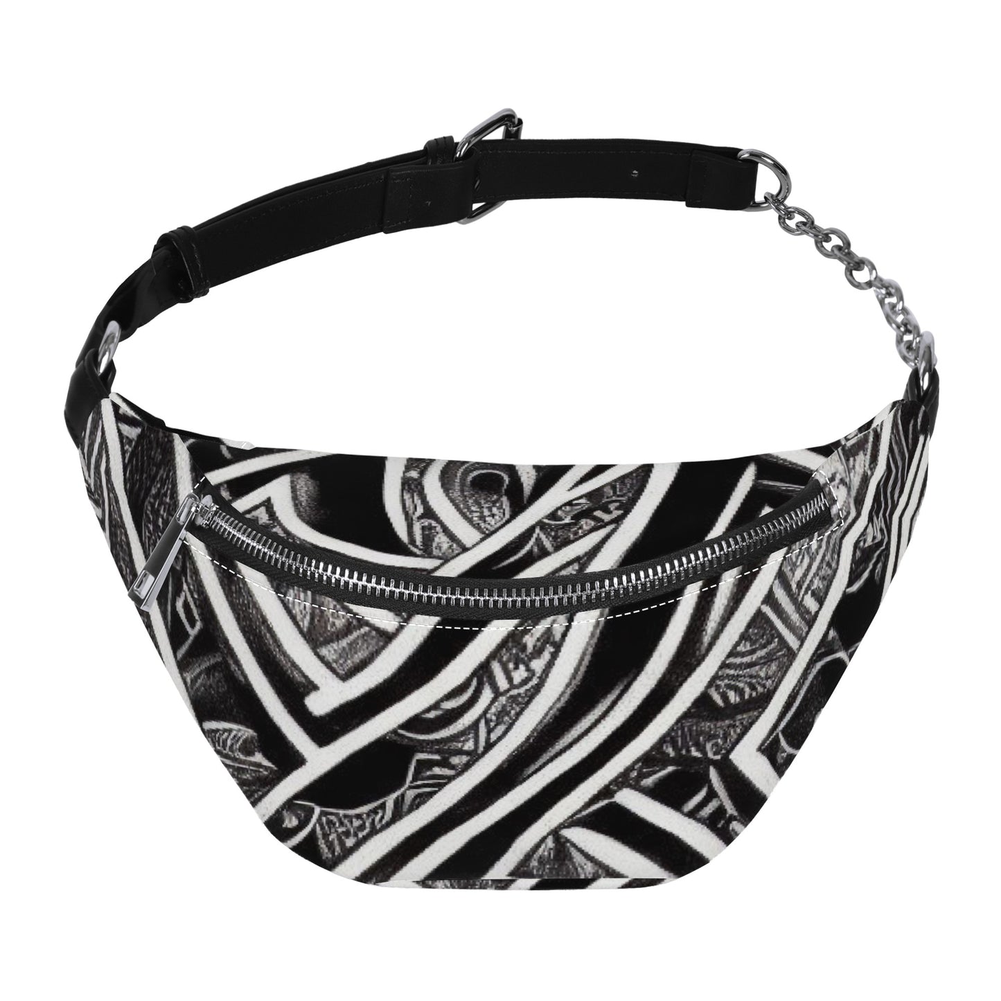 Black and White Polynesian Fashion Fanny bag