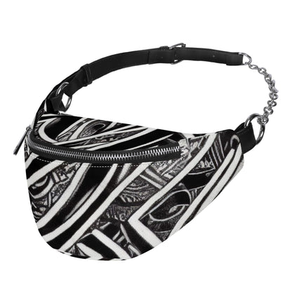 Black and White Polynesian Fashion Fanny bag