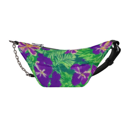 Blue Flag Iris on Green Fashion Fanny bag - Luxtrini, LLC