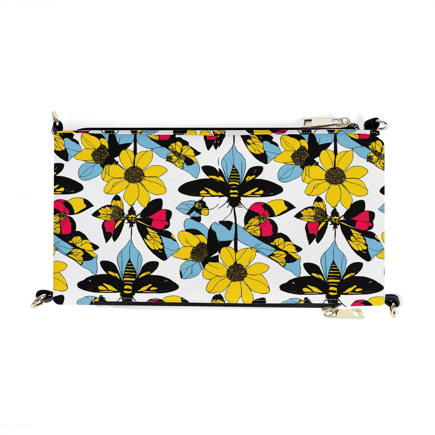 Bees and Sunflowers Foldable Cross Body Handbags