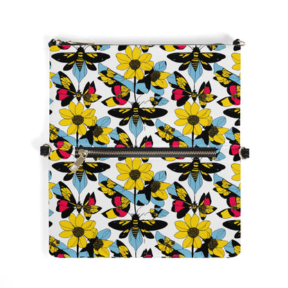 Bees and Sunflowers Foldable Cross Body Handbags