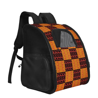 Black and Orange Tribal Design -  Pet Carrier Backpack