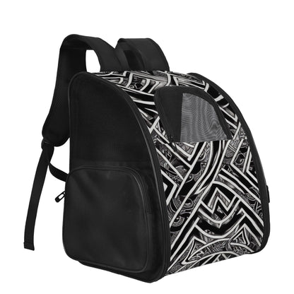 Black and White Polynesian Pet Carrier Backpack