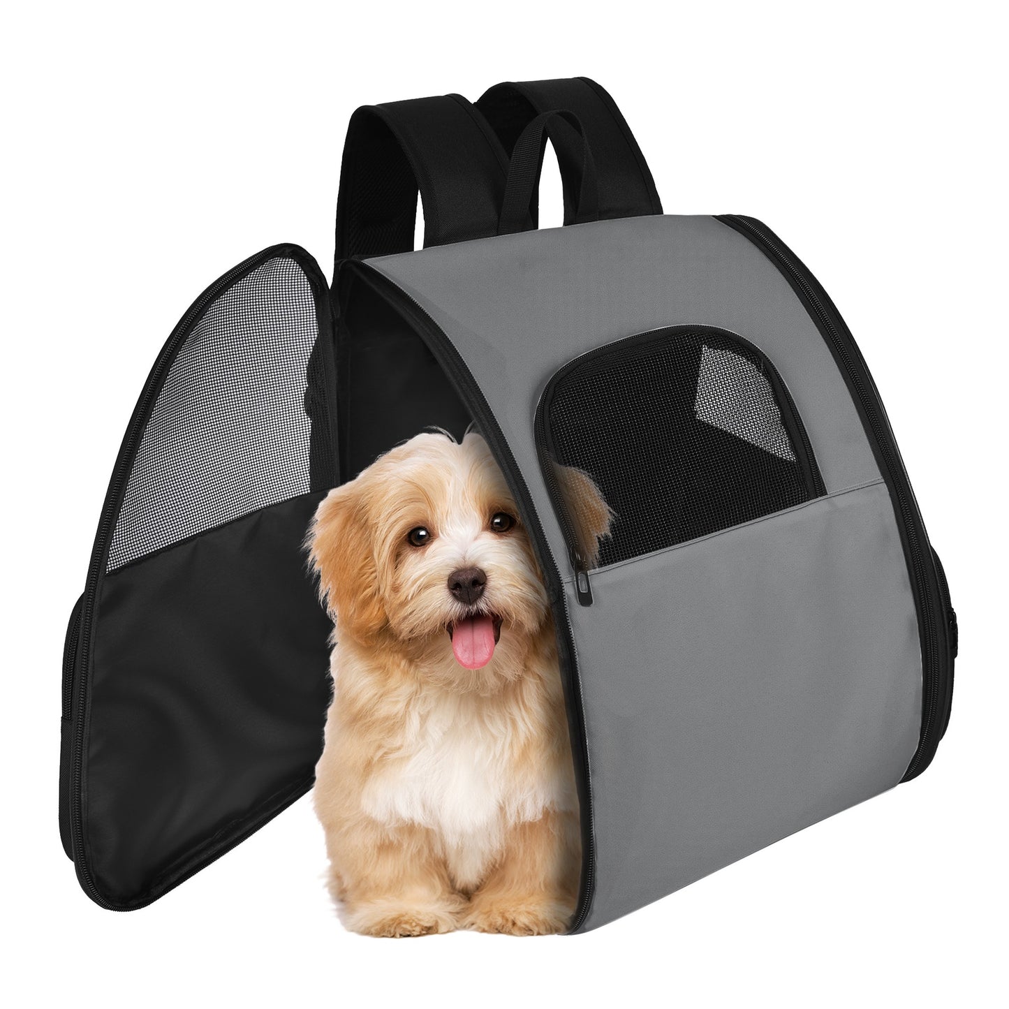 Silver Gray Pet Carrier Backpack