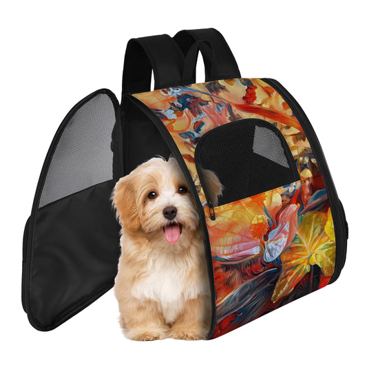 Golden Peace Lily Pet Carrier Backpack