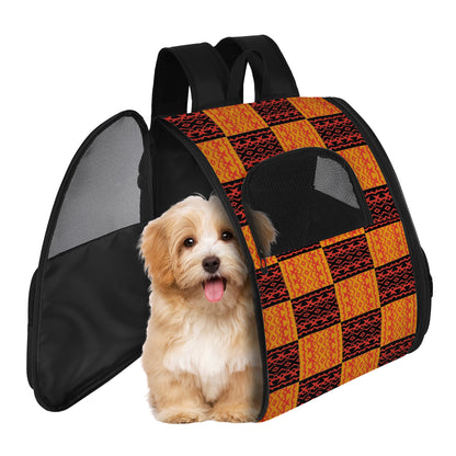 Black and Orange Tribal Design -  Pet Carrier Backpack