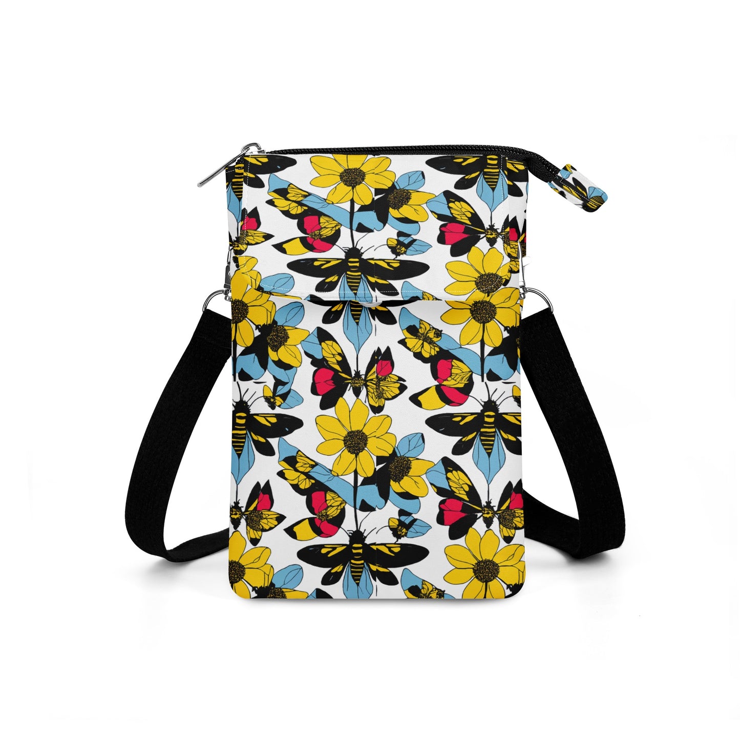 Luxtrini Bees and Sunflowers Cloth Crossbody Bag