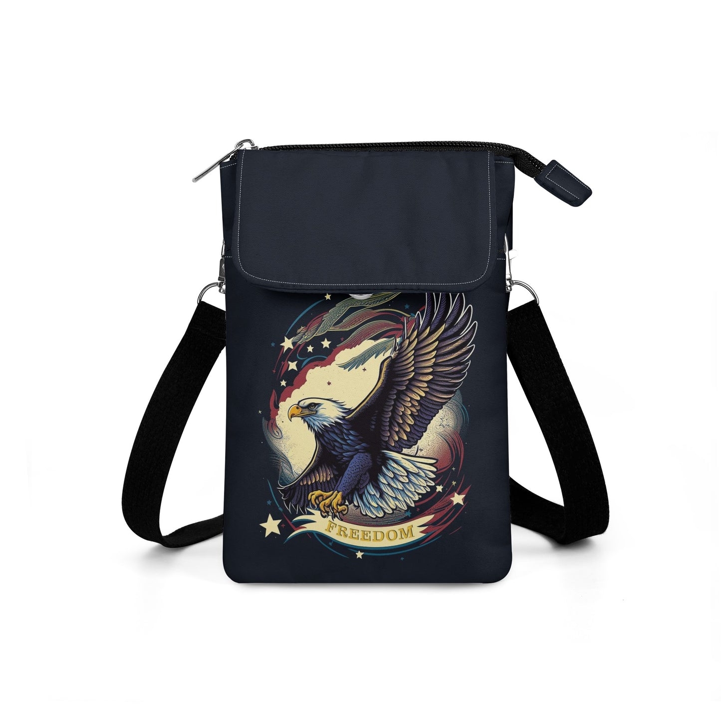 Freedom Flyer: Celebrating the Bald Eagle as a Symbol of Freedom and Strength in the USA Cloth Crossbody Bag