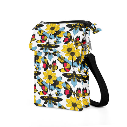 Luxtrini Bees and Sunflowers Cloth Crossbody Bag