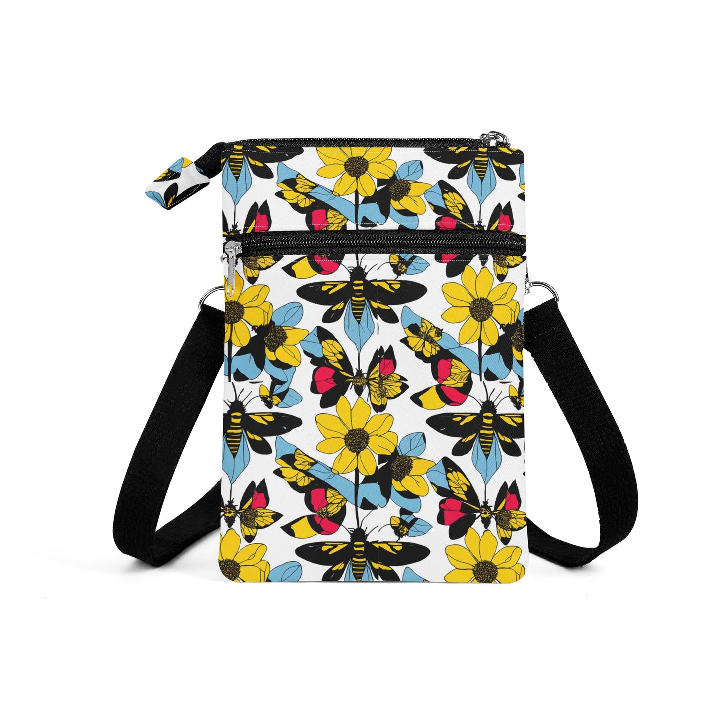 Luxtrini Bees and Sunflowers Cloth Crossbody Bag