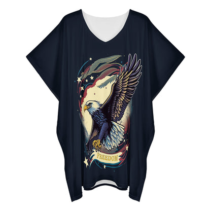 Freedom Flyer: Celebrating the Bald Eagle as a Symbol of Freedom and Strength in the USA Women Oversize Shirt Dress