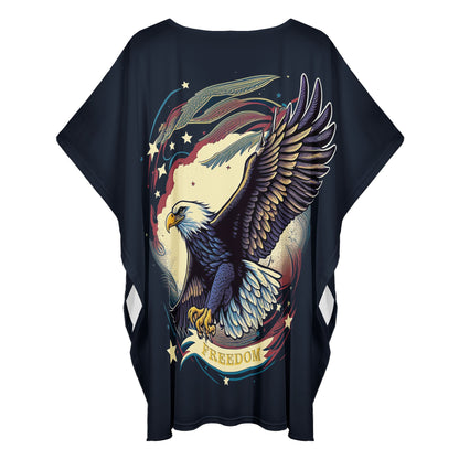 Freedom Flyer: Celebrating the Bald Eagle as a Symbol of Freedom and Strength in the USA Women Oversize Shirt Dress