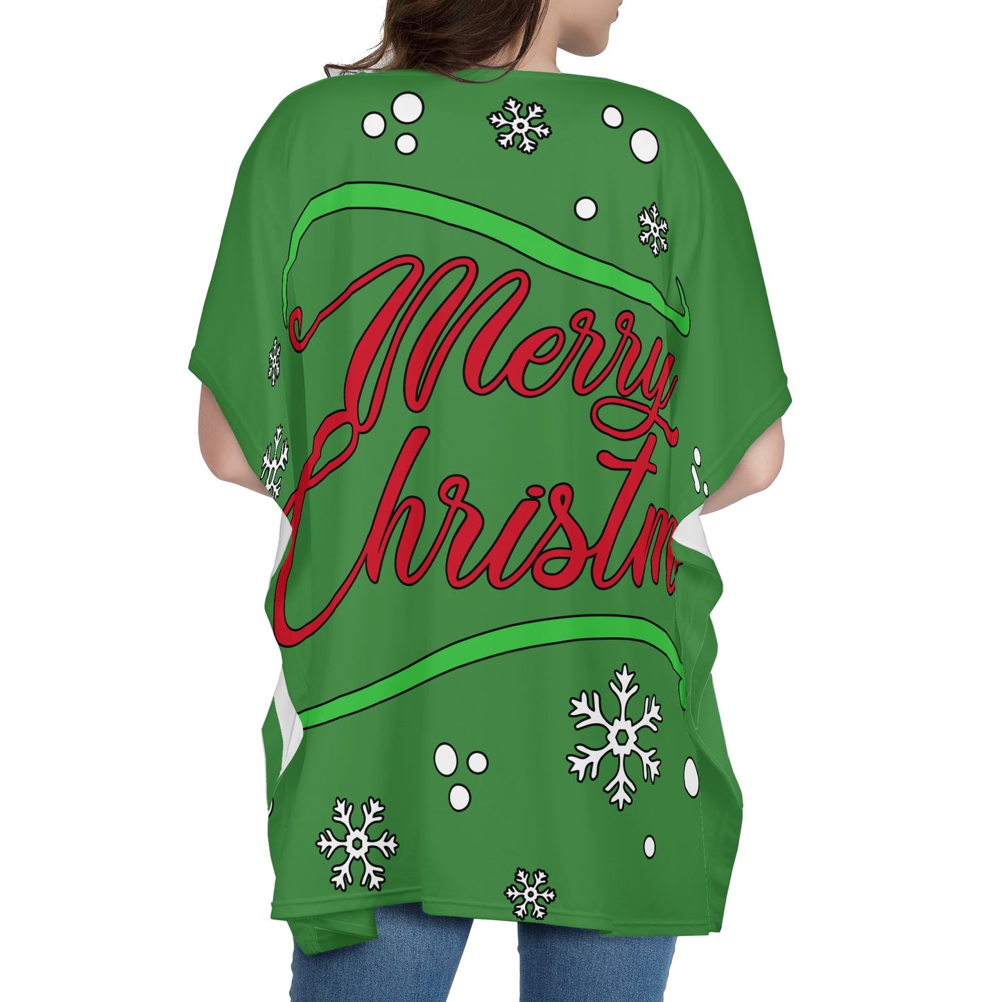 Women Oversize Shirt Dress - Merry Christmas - Luxtrini, LLC