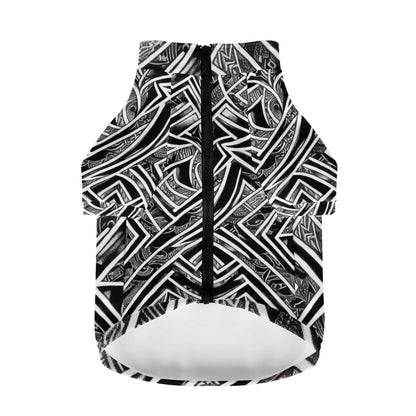 Black and White Polynesian Pet round neck sweater