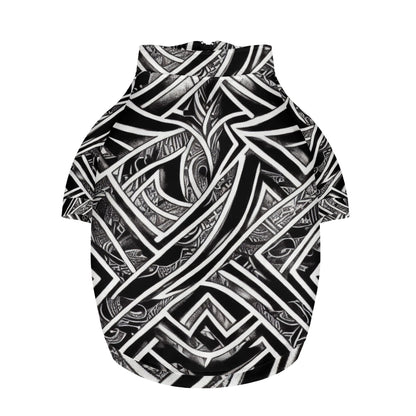 Black and White Polynesian Pet round neck sweater