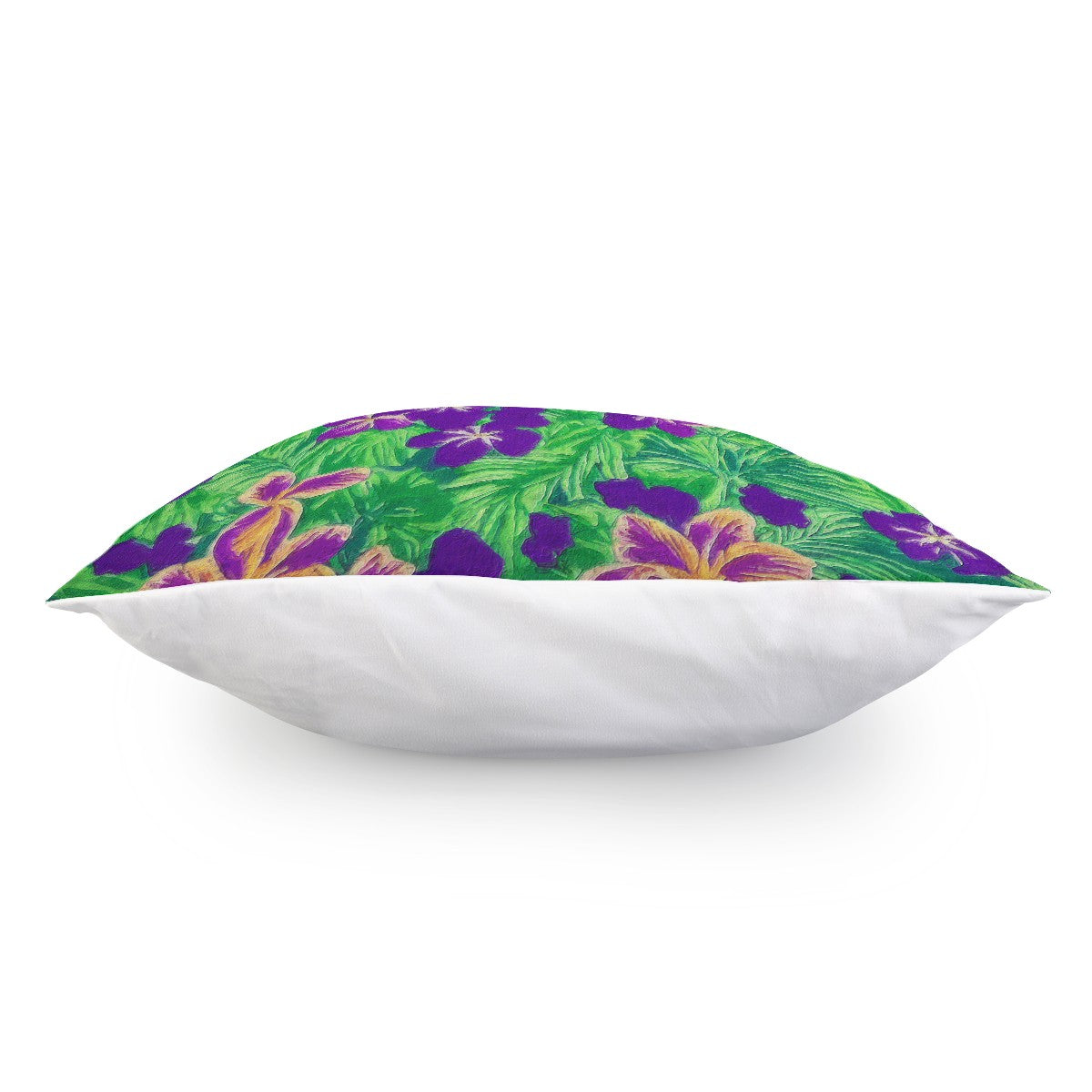 Blue Flag Iris on Green Pillow Cover - Luxtrini, LLC