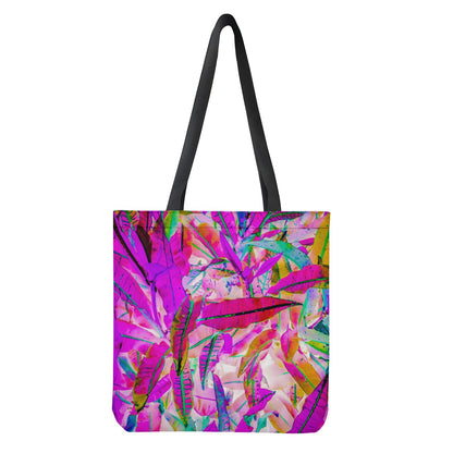 Purple Croton Cloth Tote Bags