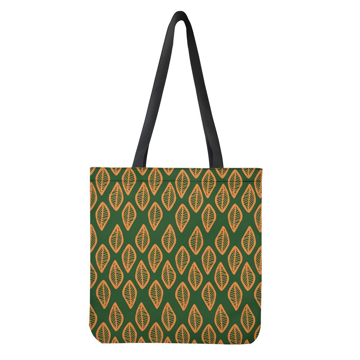 African Mud Cloth #16 Green and Orange Cloth Tote Bags