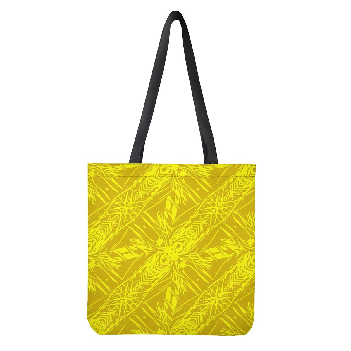 Yellow Fern Vector Abstract Cloth Tote Bags