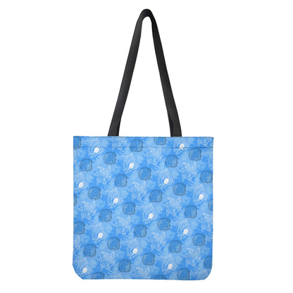 Blue Seashell Ocean Cloth Tote Bags